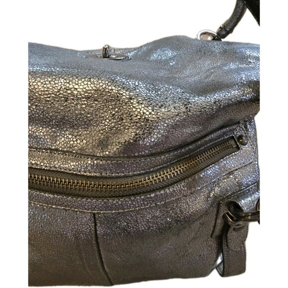 Coach Ltd Ed Hamptons Metallic Flap LG Carryall Tote Bag Satchel Silver RARE EUC - Picture 9 of 16